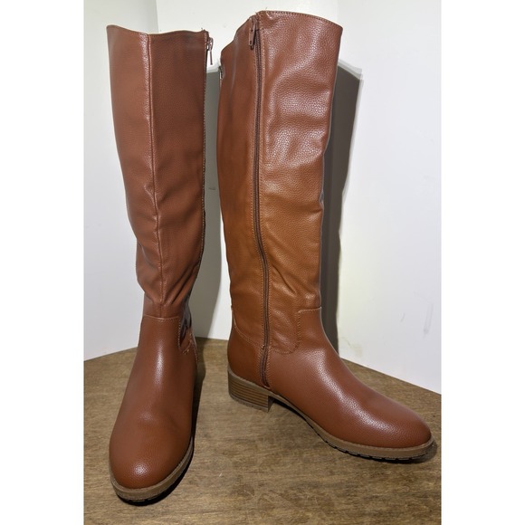 Women's Style & Co. Graciee - Size 7 1/2M - Knee-High Tall Riding Boots - Brown - Picture 2 of 10